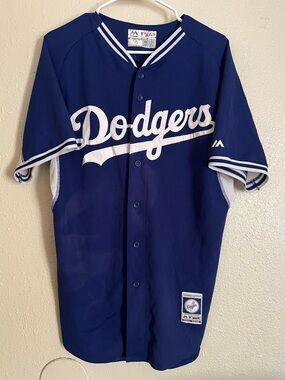 Vintage Los Angeles Dodgers Blue Baseball Jersey by Majestic